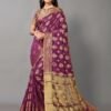 Purple Banarasi Silk Saree
