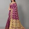 Purple Banarasi Silk Saree - Image 8