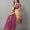 Purple Banarasi Silk Saree - Image 5