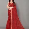 Red Bandhani Printed Saree - Image 2