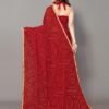 Red Bandhani Printed Saree - Image 4