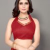 Red Bandhani Printed Saree - Image 5