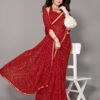 Red Bandhani Printed Saree