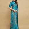 Sky Blue Silk Saree - Image 4