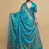 Sky Blue Silk Saree - Image 5