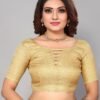 Yellow Chiffon Plain Saree - Image 5