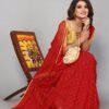 Red Chiffon Plain Saree