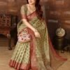 Light Green Jacquard Silk Saree - Image 4