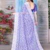 Violet Georgette Printed Saree - Image 4