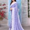 Violet Georgette Printed Saree - Image 5