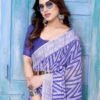 Violet Georgette Printed Saree - Image 2