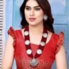 Red Printed Silk Saree - Image 7