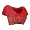 Red Printed Silk Saree - Image 8