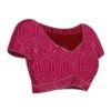 Rani Pink Plain Georgette Saree - Image 8