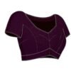 Wine Plain Georgette Saree - Image 7