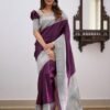 Purple Jacquard Silk Saree
