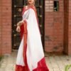 White Jacquard Silk Saree - Image 2