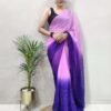 Ready to Wear Pink Plain Georgette Saree