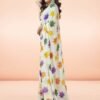 Off White Printed Georgette Saree - Image 2