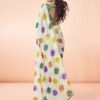 Off White Printed Georgette Saree - Image 3