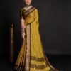 Mustard Jacquard Silk Saree