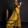 Mustard Jacquard Silk Saree - Image 2