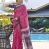 Ready to Wear Pink Printed Cotton Saree - Image 2