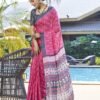 Ready to Wear Pink Printed Cotton Saree - Image 3