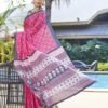 Ready to Wear Pink Printed Cotton Saree - Image 4