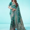 Rama Green Jacquard Silk Saree