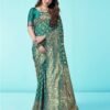 Rama Green Jacquard Silk Saree