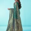 Rama Green Jacquard Silk Saree - Image 3