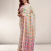 Light Yellow Printed Georgette Saree