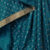 Sea Blue Printed Silk Saree - Image 4
