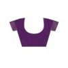 Dark Purple Plain Lycra Saree - Image 8