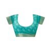 Turquoise Printed Cotton Saree - Image 8