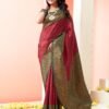 Dark Green Jacquard Silk Saree