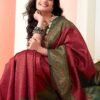 Dark Green Jacquard Silk Saree - Image 3