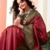 Dark Green Jacquard Silk Saree - Image 4