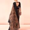 Black Printed Georgette Saree - Image 3