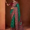 Wine Printed Silk Saree