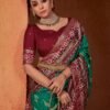 Wine Printed Silk Saree - Image 2