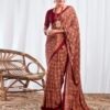 Maroon Silk Printed Sarees