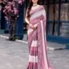 Dusty Purple Georgette Printed Sarees