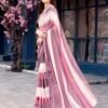 Dusty Purple Georgette Printed Sarees - Image 5