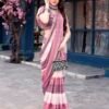 Dusty Purple Georgette Printed Sarees - Image 4