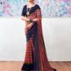 Navy Blue Georgette Printed Sarees