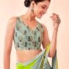 Dusty Green Georgette Printed Sarees - Image 5