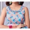 Blue Georgette Printed Saree - Image 7