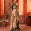 Brown Silk Printed Saree - Image 6